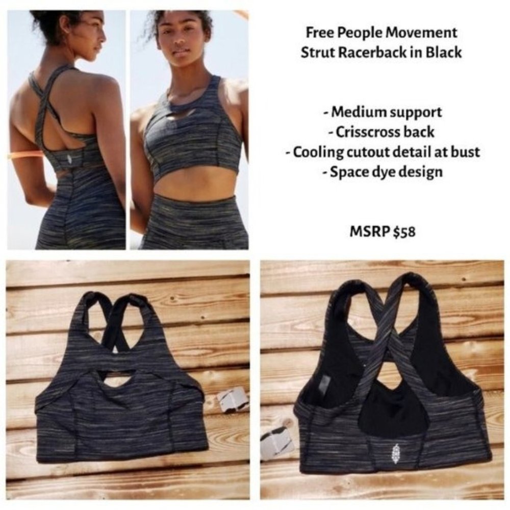 Free People Strut Racerback Black Sports